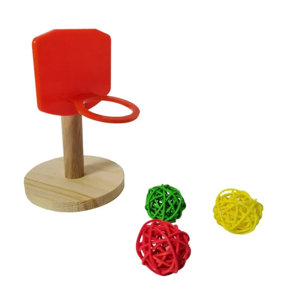 Bird Basketball Toy Mini Basket Frame Toy With Chew Ball Parrot Training Foraging Toys Bird Interactive Intelligence Toy For