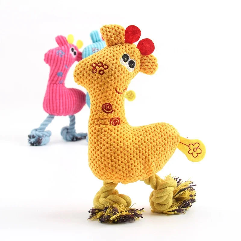 New Interactive Dogs Plush Toy Indoor Chewy Resistant Fleece Squeak Pet Play Product for Puppy Kitten Teeth Grinding