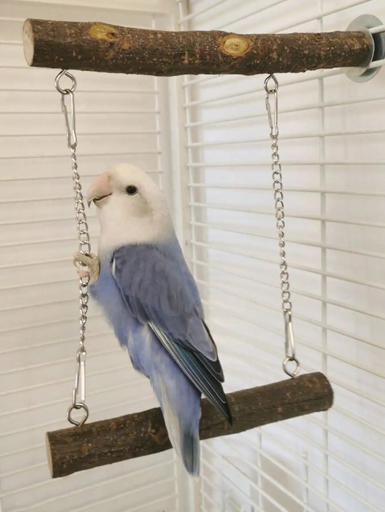 Bird Swing, Parrot Perch Stand Natural Wood Stand Parrot Cage Toys for Parakeet Cockatoo Budgie Lovebirds Cockatiel Small Animal