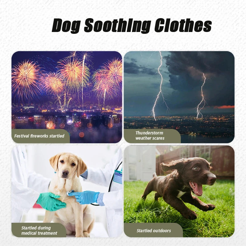 Dog Anxiety Vest Breathable Dog Stress Relieving Dog Lightning Protection Jacket for Anti Anxiety Vest Keeps Pets Calm