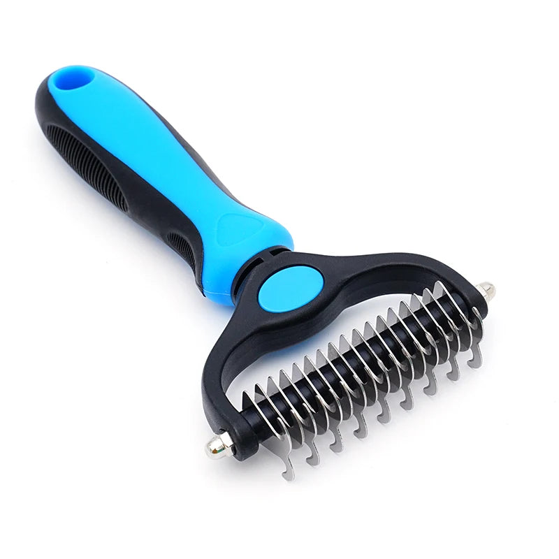 Pet Knot Remover Comb for Dogs & Cats Dematting Tool with Stainless Steel Blades - Detangling Brush for Matted Hair - Professi