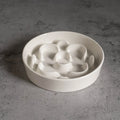 Elevated Ceramic Slow Feeder Bowl for Dogs Cats, Anti-Choking Maze Bowl with Iron Stand, Non-Slip Pet Food Bowl