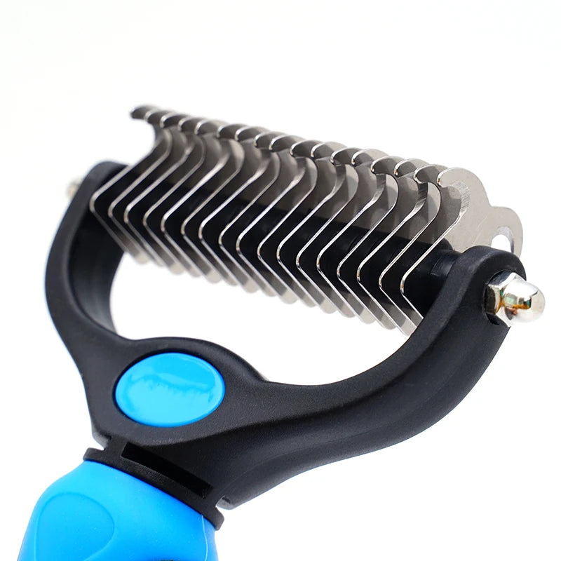 Pet Knot Remover Comb for Dogs & Cats Dematting Tool with Stainless Steel Blades - Detangling Brush for Matted Hair - Professi