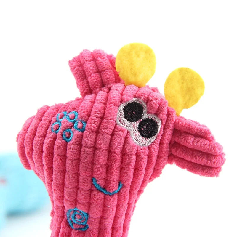 New Interactive Dogs Plush Toy Indoor Chewy Resistant Fleece Squeak Pet Play Product for Puppy Kitten Teeth Grinding