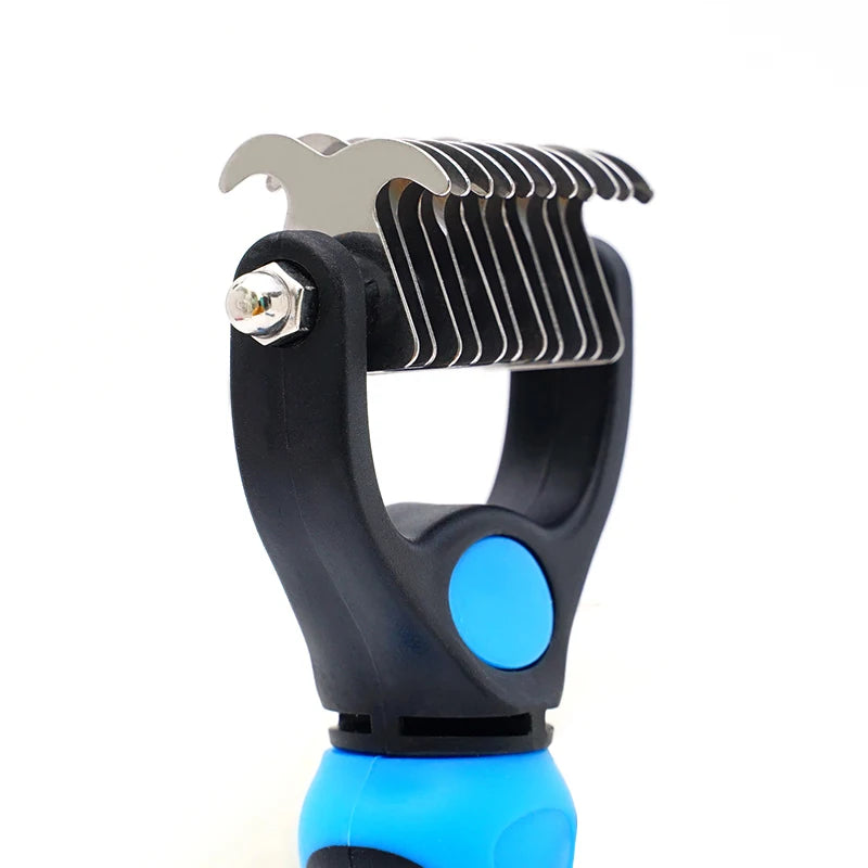 Pet Knot Remover Comb for Dogs & Cats Dematting Tool with Stainless Steel Blades - Detangling Brush for Matted Hair - Professi