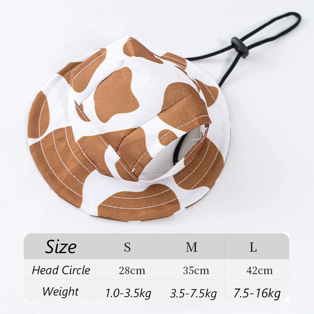 Cute Print Dog Hat for Small Medium Dogs Adjustable Pet Cap Puppy Pug Corgi Dachshund Hats Mascotas Perros Accessories