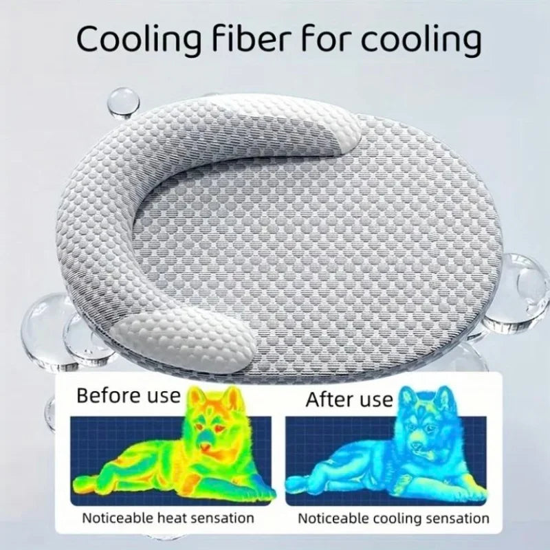 Summer Ice Silk Cooling Dog Bed Oval Breathable Pet Cooling Mat for Small Large Dogs Cats Heat Dissipation Comfortable Nest