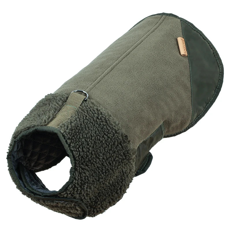 Winter Dog Clothes Warm Sherpa Suede Dog Coat for Small Medium Dog Classical Windproof Fleece Dog Jacket Puppy Chore Coat Outfit