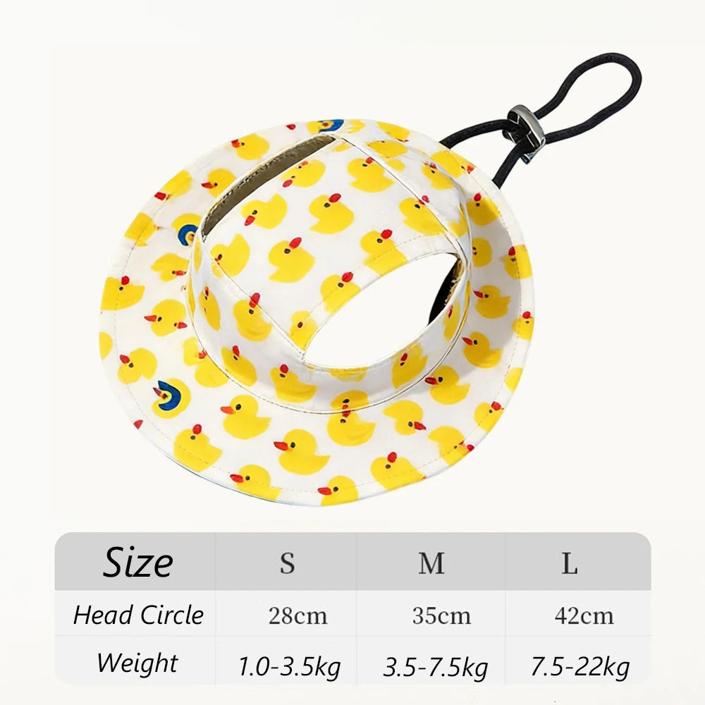 Cute Print Dog Hat for Small Medium Dogs Adjustable Pet Cap Puppy Pug Corgi Dachshund Hats Mascotas Perros Accessories