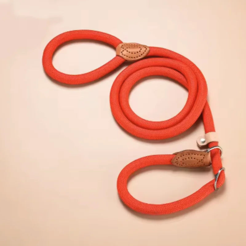 New Dog Leash Slip Rope Lead Leash Heavy Duty Braided Rope Adjustable Loop Collar Training Leashes for Small Medium Dogs