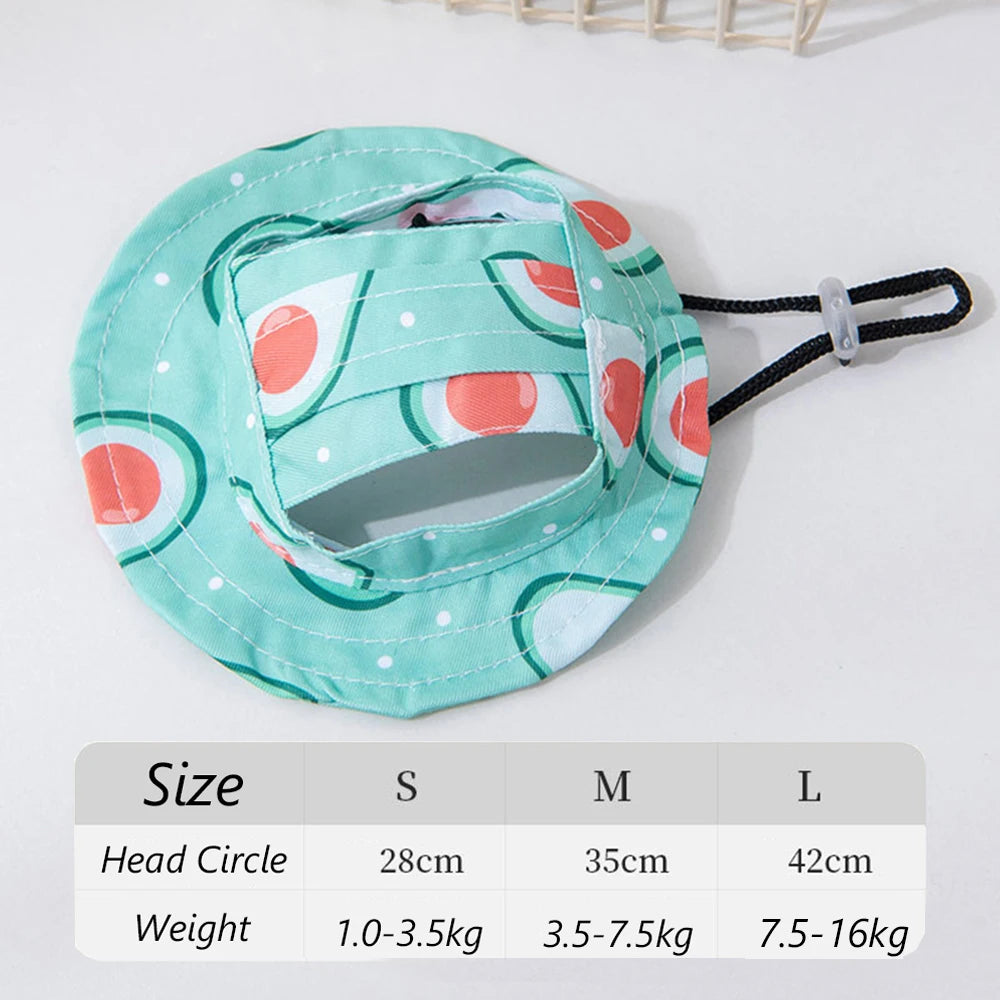 Cute Print Dog Hat for Small Medium Dogs Adjustable Pet Cap Puppy Pug Corgi Dachshund Hats Mascotas Perros Accessories