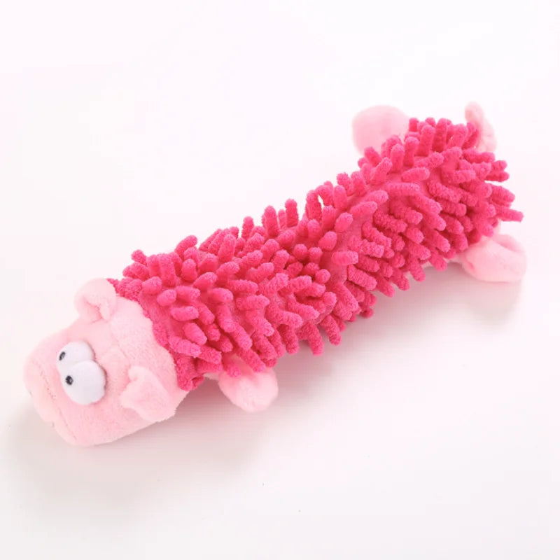 New Interactive Dogs Plush Toy Indoor Chewy Resistant Fleece Squeak Pet Play Product for Puppy Kitten Teeth Grinding