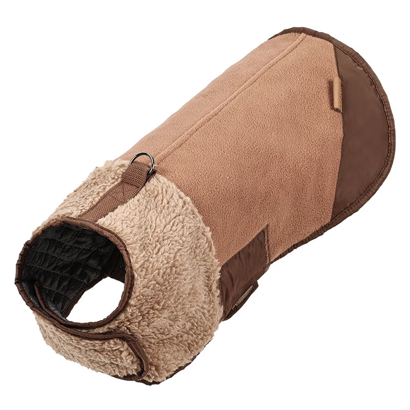 Winter Dog Clothes Warm Sherpa Suede Dog Coat for Small Medium Dog Classical Windproof Fleece Dog Jacket Puppy Chore Coat Outfit