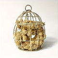 Metal Cage Shaped Bird Foraging Toy Interactive Chew Toy Hanging Treat Holder for Parrots Parakeets Cockatiels Bird Supplies